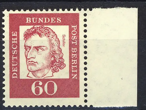 209 Bed. Deutsche 60 Pf Seitenrand re. ** postfrisch