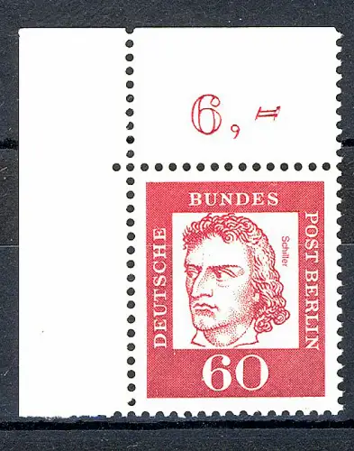 209 Bed. Deutsche 60 Pf Ecke ol ** postfrisch