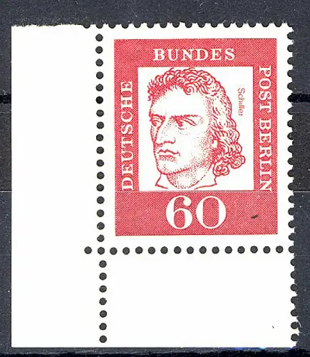 209 Bed. Deutsche 60 Pf Ecke ul ** postfrisch