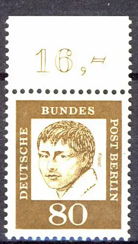 211 Bed. Deutsche 80 Pf Oberrand ** postfrisch