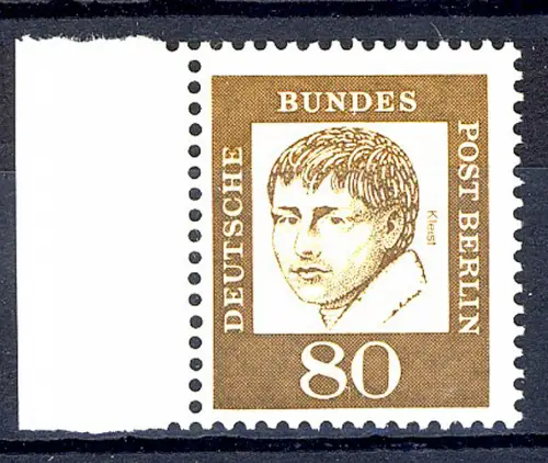 211 Bed. Deutsche 80 Pf Seitenrand li. ** postfrisch