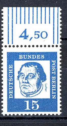 203 Bed. Deutsche 15 Pf Oberrand ** postfrisch