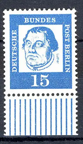 203 Bed. Deutsche 15 Pf Unterrand ** postfrisch