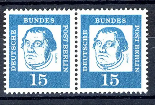 203 Bed. Deutsche 15 Pf waag. Paar ** postfrisch