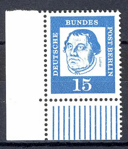 203 Bed. Deutsche 15 Pf Ecke ul ** postfrisch