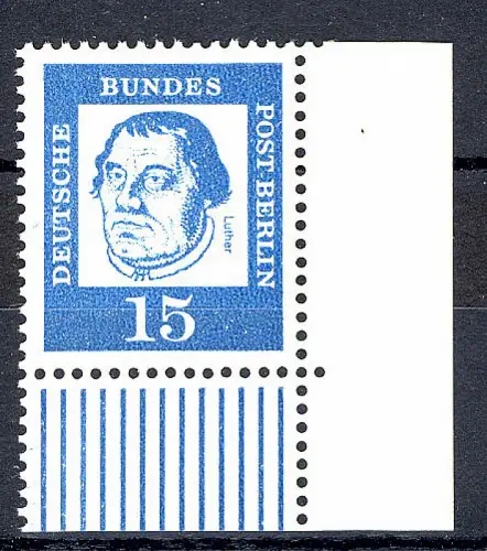 203 Bed. Deutsche 15 Pf Ecke ur ** postfrisch
