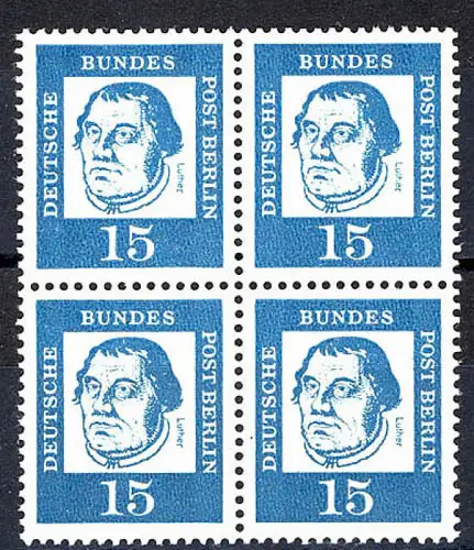 203 Bed. Deutsche 15 Pf Viererblock ** postfrisch