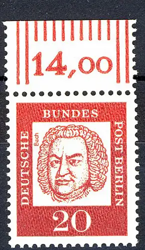 204 Bed. Deutsche 20 Pf Oberrand ** postfrisch