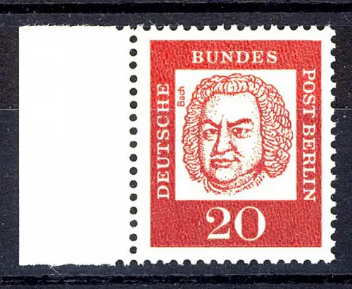 204 Bed. Deutsche 20 Pf Seitenrand li. ** postfrisch