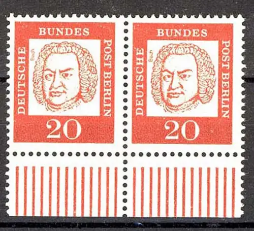 204 Bed. Deutsche 20 Pf Paar UR ** postfrisch