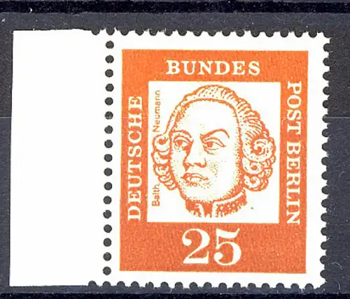 205 Bed. Deutsche 25 Pf Seitenrand li. ** postfrisch