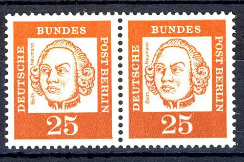 205 Bed. Deutsche 25 Pf waag. Paar ** postfrisch