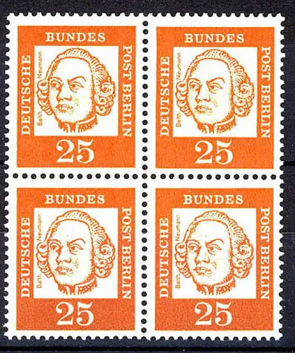 205 Bed. Deutsche 25 Pf Viererblock ** postfrisch