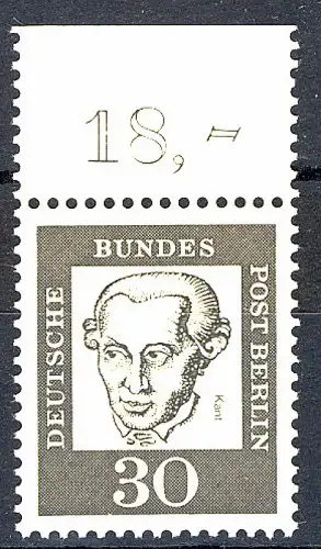 206 Bed. Deutsche 30 Pf Oberrand ** postfrisch