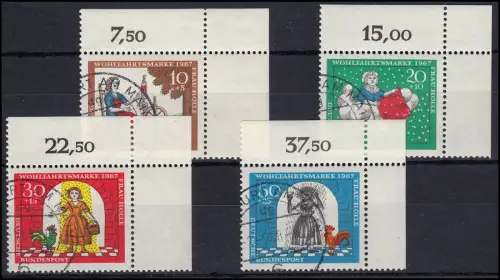 538-541 Wofa 1967 Frau Holle Satz Eckrand oben rechts, VS-O FfM 2.5.68