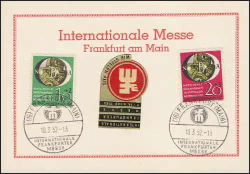 141-142 NBA Wuppertal auf Messe-Karte mit Sonderstempel SSt