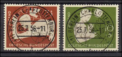 232-233 Jugend 1956 Satz mit zentrischem O Berlin-Charlottenburg 25.7.56