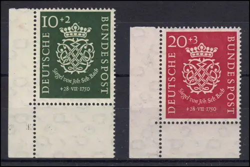 121-122 Johann Sebastian Bach, Ecken unten links, postfrisch **