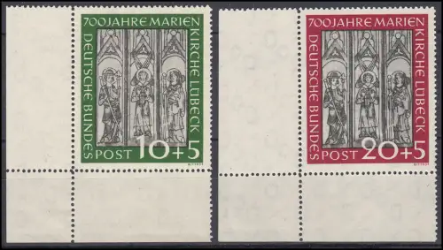 139-140 Marienkirche - Satz Ecken unten links, ungefaltet postfrisch **