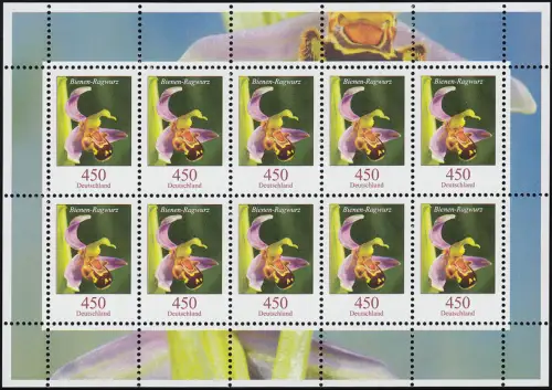 3191 Blumen 450 Cent Bienen-Ragwurz - Zehnerbogen postfrisch **