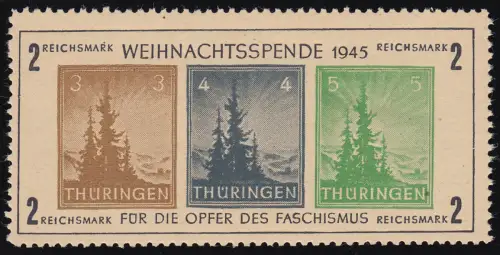 Block 1ta Weihnachten 1945 Type II, postfrisch ** geprüft Zierer BPP