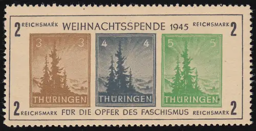 Block 1ta Weihnachten 1945 Type II, postfrisch ** geprüft Zierer BPP