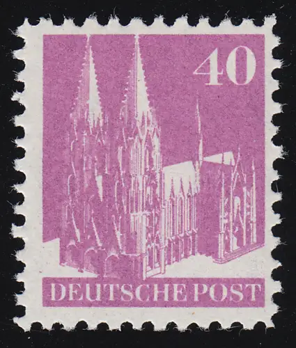 Bizone 90a I XB Bauten 40 Pf., violettpurpur, weit **