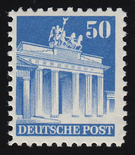 Bizone 91 WB Bauten 50 Pf., blau, weit **