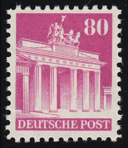 Bizone 94 WB Bauten 80 Pf., lilapurpur, weit gezähnt **