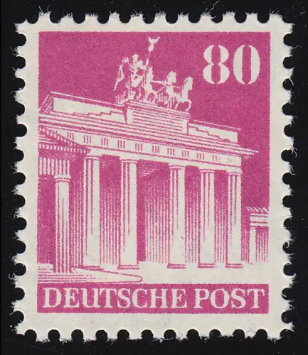 Bizone 94 WB Bauten 80 Pf., lilapurpur, weit gezähnt **