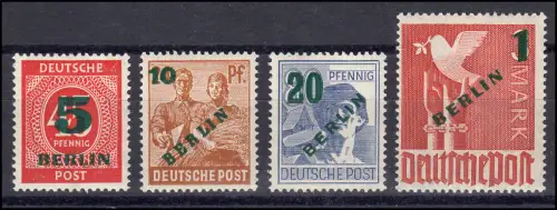 64-67 Grünaufdruck, komplett, Satz postfrisch **