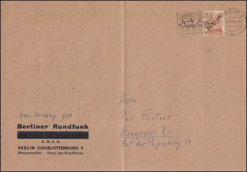 9 Schwarzaufdruck 24 Pf. portogerechte EF BERLIN Luftbrücke 30.10.48