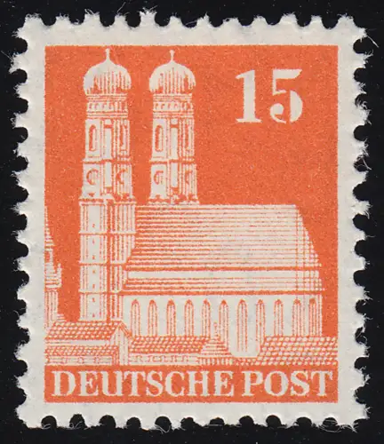 Bizone 81 WF Bauten 15 Pf., orange, weit **