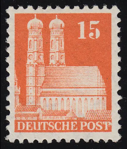 Bizone 81 XF Bauten 15 Pf., orange, weit **