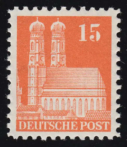 Bizone 81 XB Bauten 15 Pf., orange, weit **