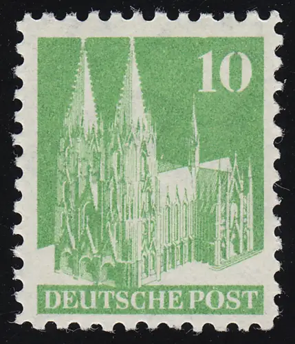 Bizone 80I WB Bauten 10 Pf., grün, weit **