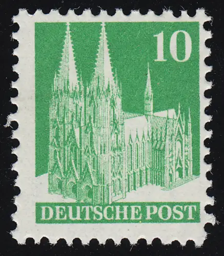 Bizone 80V WF Bauten 10 Pf., grün, weit **