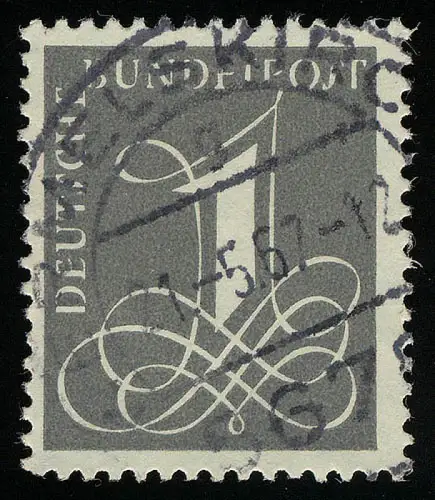 226yw Ziffer 1 Pf, gestempelt O