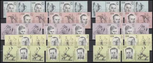958-962 Gedenkstätten antifasch. Sportler I, 20 ZD komplett, Set postfrisch **