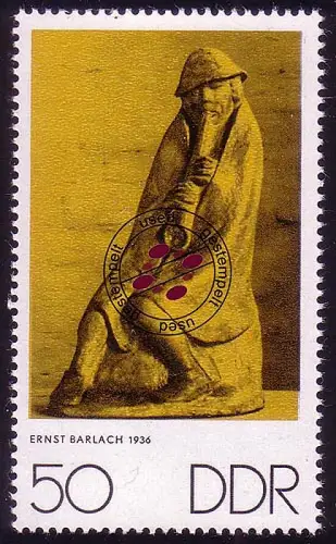 1612 Kunstwoche Flötenspieler 50 Pf O gestempelt