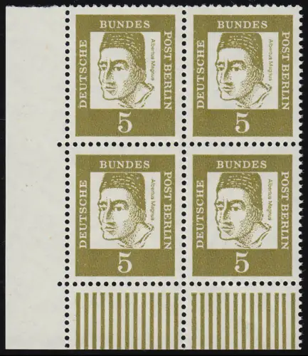 199 Bed. Deutsche 5 Pf Eck-Vbl. ul ** postfrisch