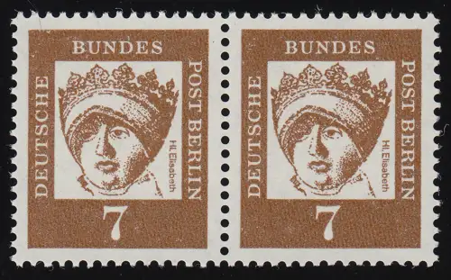 200 Bed. Deutsche 7 Pf waag. Paar ** postfrisch