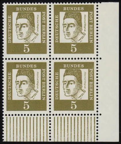199 Bed. Deutsche 5 Pf Eck-Vbl. ur ** postfrisch