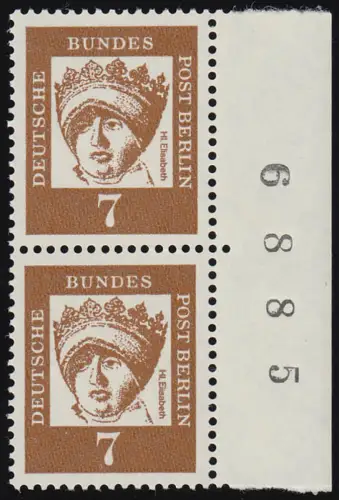 200 Bed. Deutsche 7 Pf Randziffern ** postfrisch