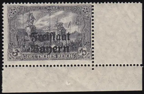 Bayern 150 B Aufdruck 3 Mark Ecke unten rechts, postfrisch **