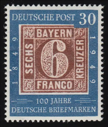 115II Briefmarken 30 Pf. mit PLF II Kerbe links neben der 8, leichte Falzspur *