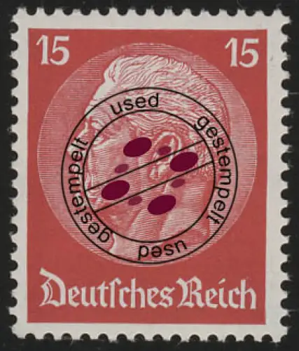 470 Hindenburg-Medaillon 15 Pf Waffeln O