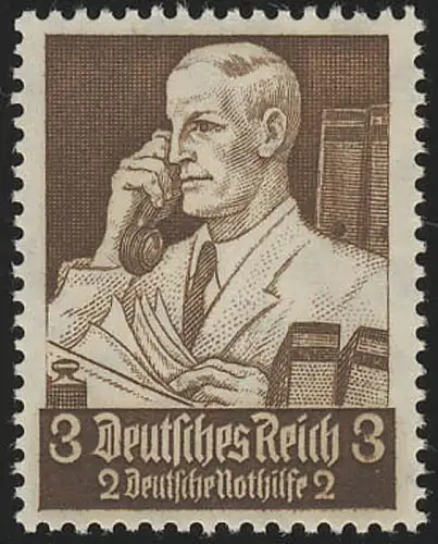 556 Nothilfe Berufsstände Kaufmann 3 Pf, postfrisch **