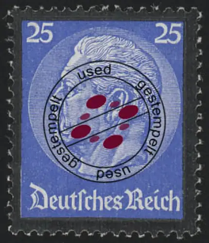 553 Hindenburg Trauerrand 25 Pf, gestempelt O