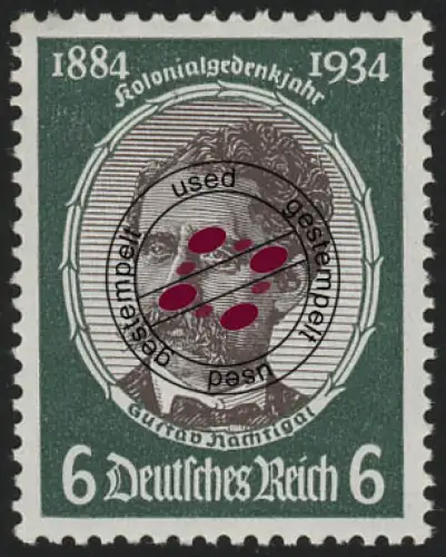 541x Kolonialforscher 6 Pf, gestempelt O